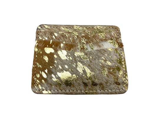 Gold Acid Wash on Natural Credit Card Wallet: 1