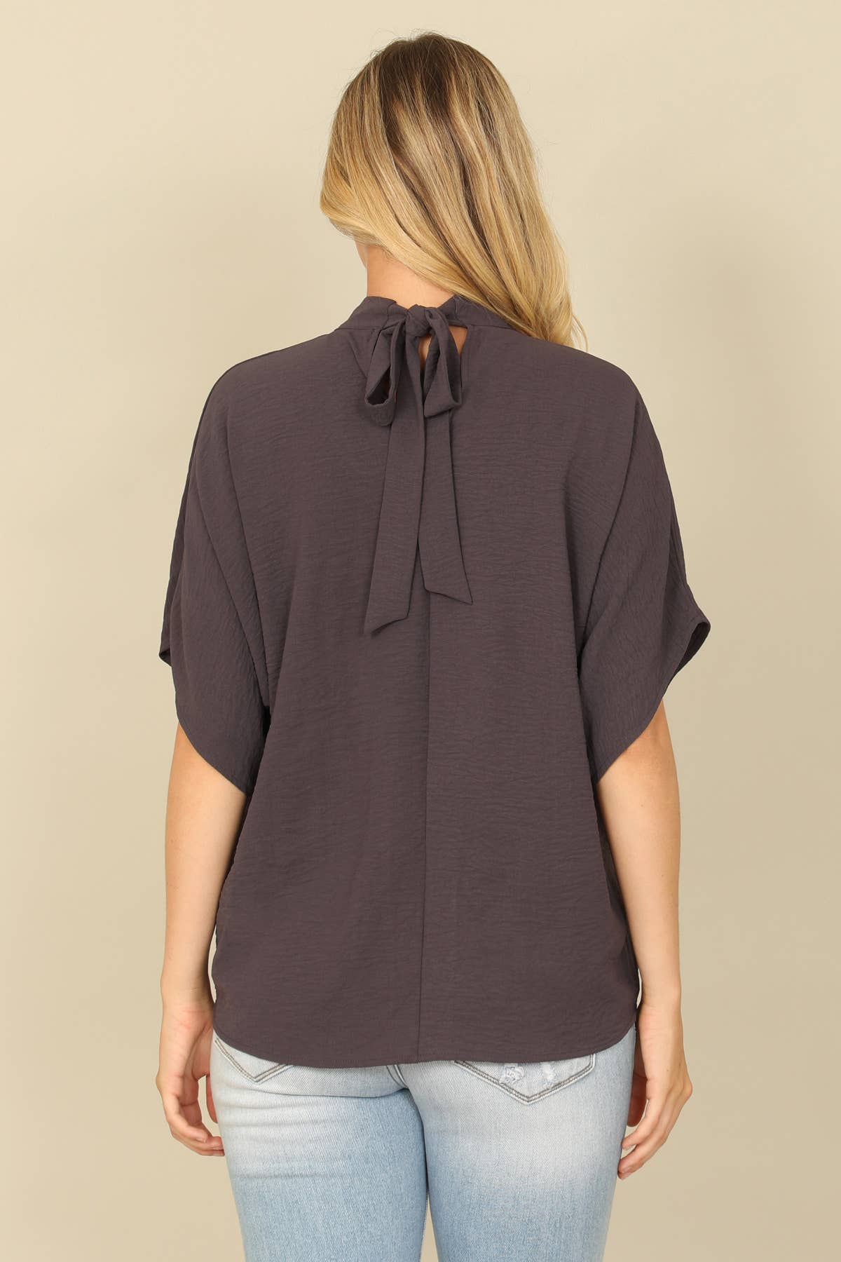 Air flow mock neck top