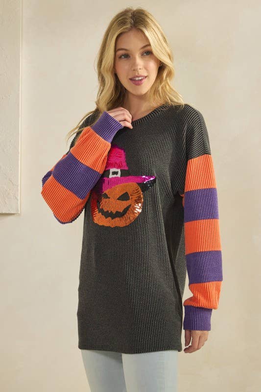 RIB HALLOWEEN PUMKIN PATCH TOP
