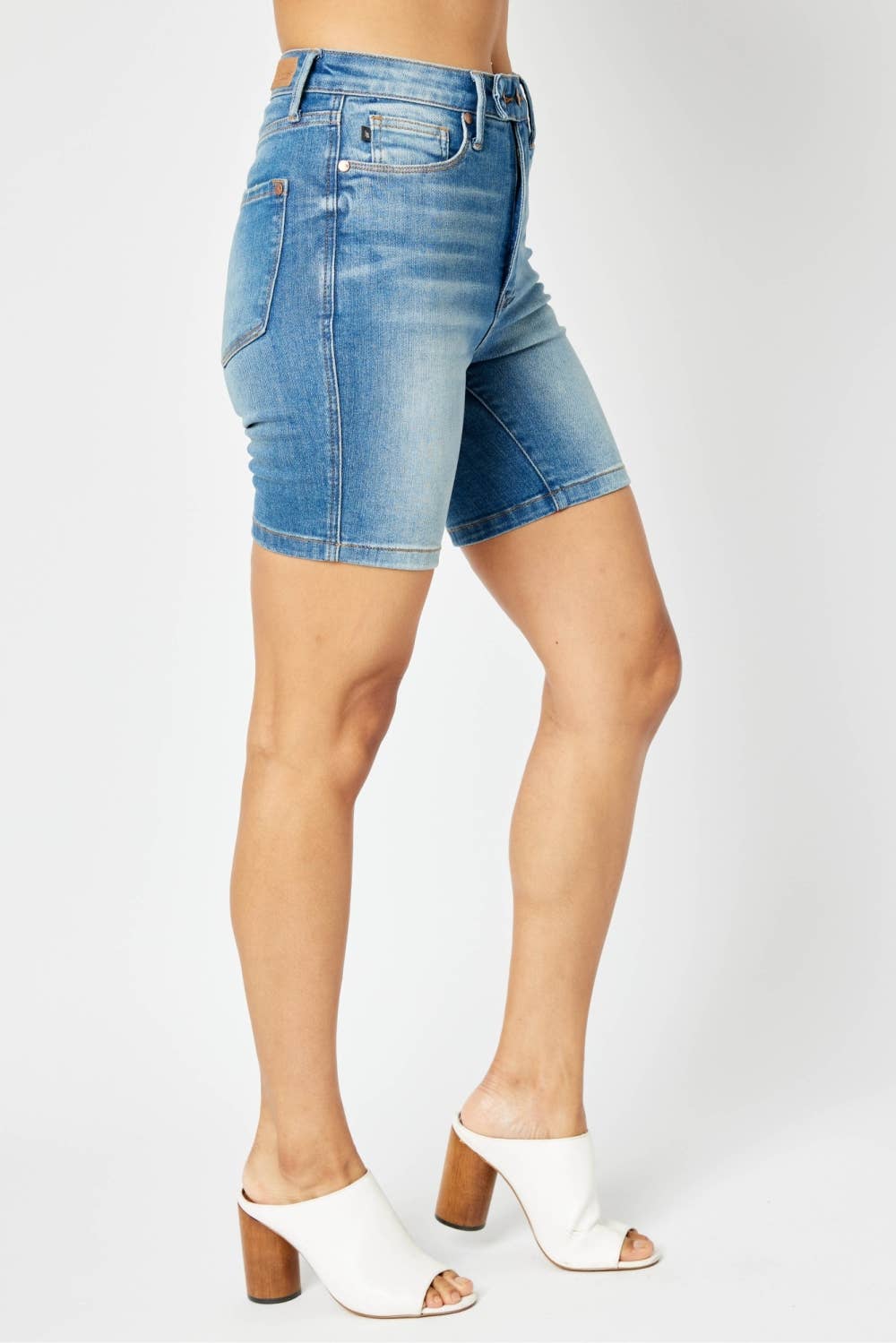Judy Blue Jeans - HW Tummy Control Double Button Bermuda Shorts