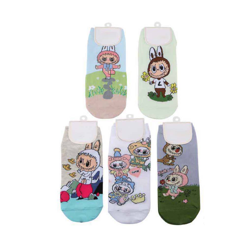 Fun Monster Bunny Character Printed Ankle Socks