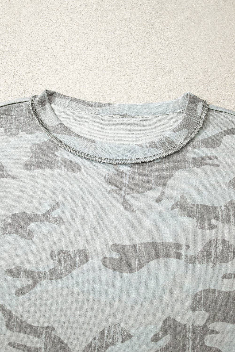 LALA LOO - Camouflage Round Neck Sweatshirt