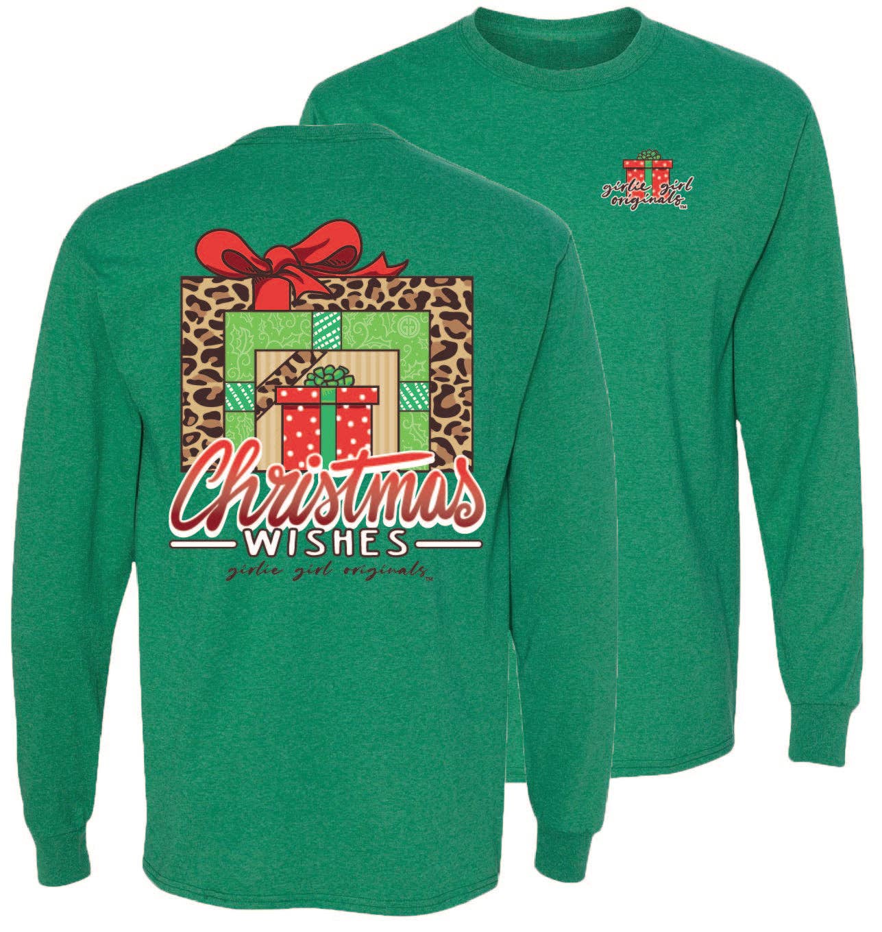 Girlie Girl Originals - Christmas Wishes LS - Retro Heather Green